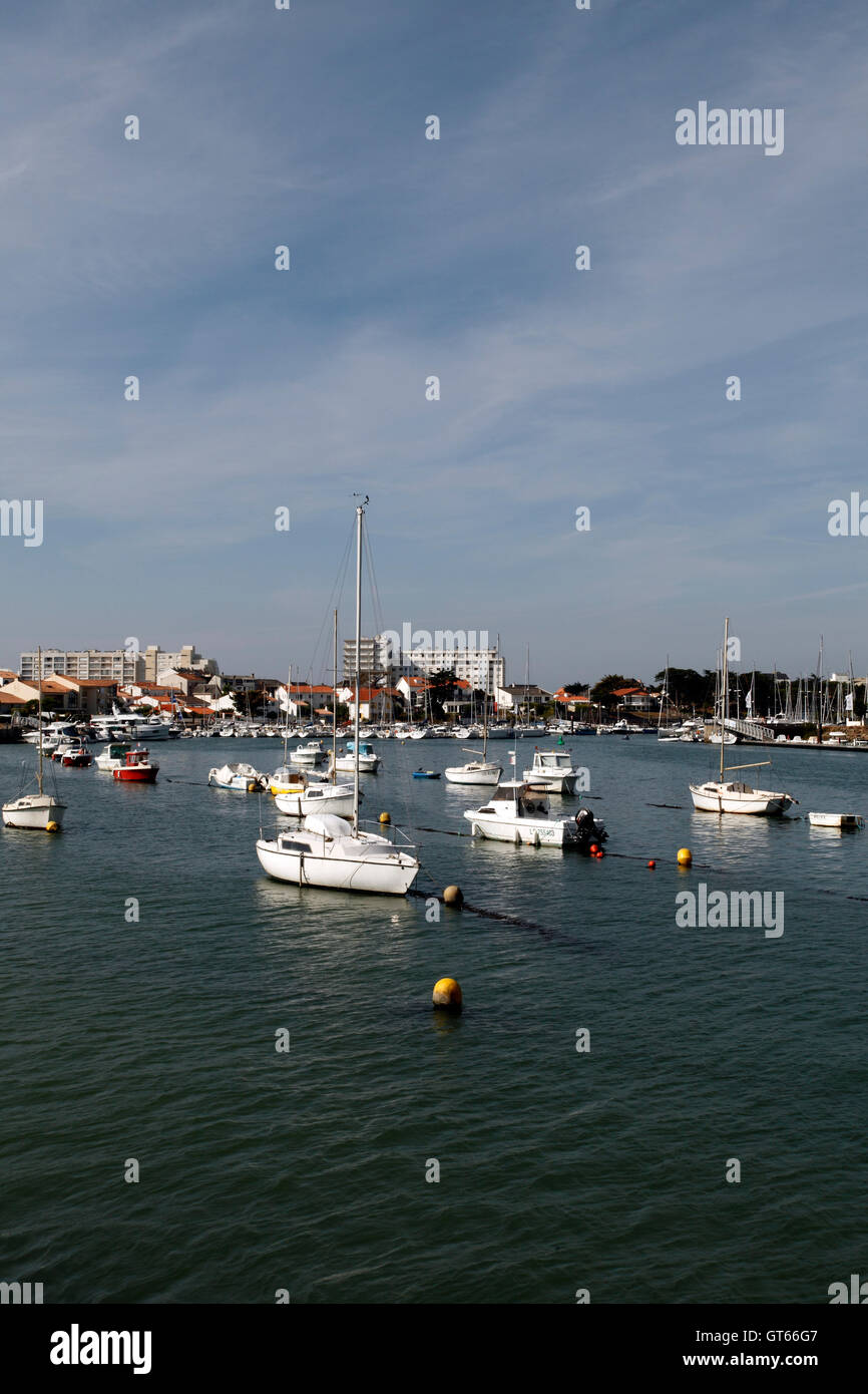 Fluss-Vie-Fluss des Lebens,, St Giles Croix de Vie, Vendee-Frankreich Stockfoto