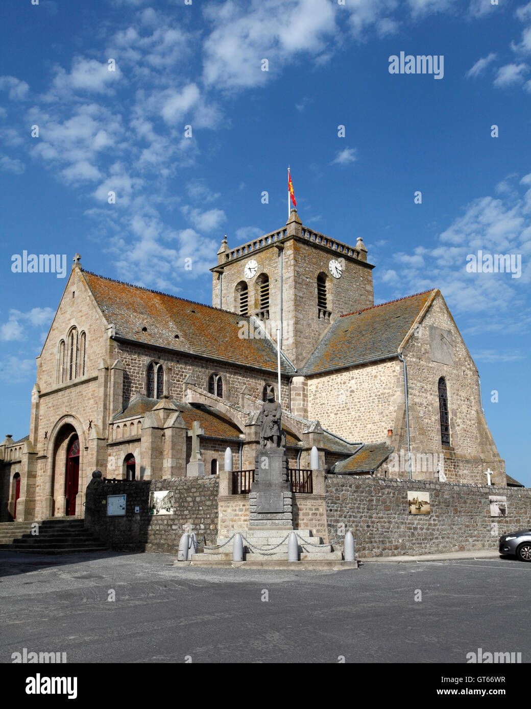 Kirche, Eglise Saint-Nicolas, Barfleur, Normandie, Frankreich. Stockfoto