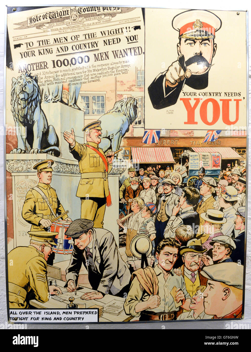 World War One 1 Rekrutierung Cartoon Skizze Skizzen Plakat Stockfoto