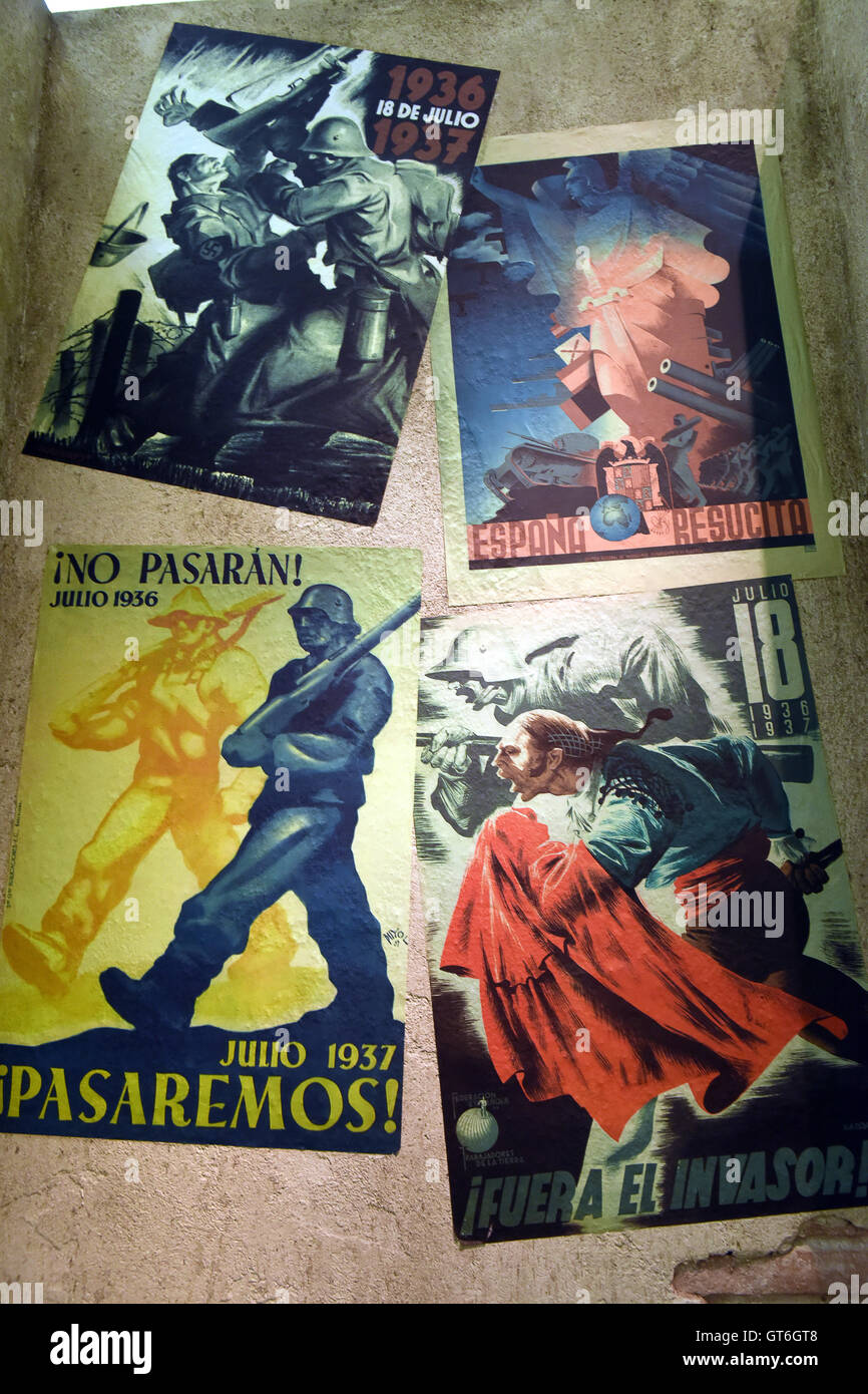 Spanischer Bürgerkrieg Propagandaplakate Kunst Stockfoto