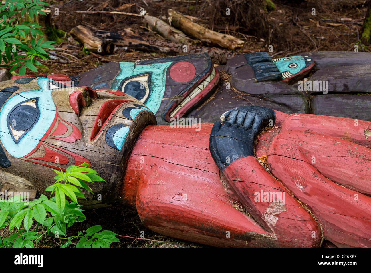 Totem der alten Inuit in Alaska Stockfoto