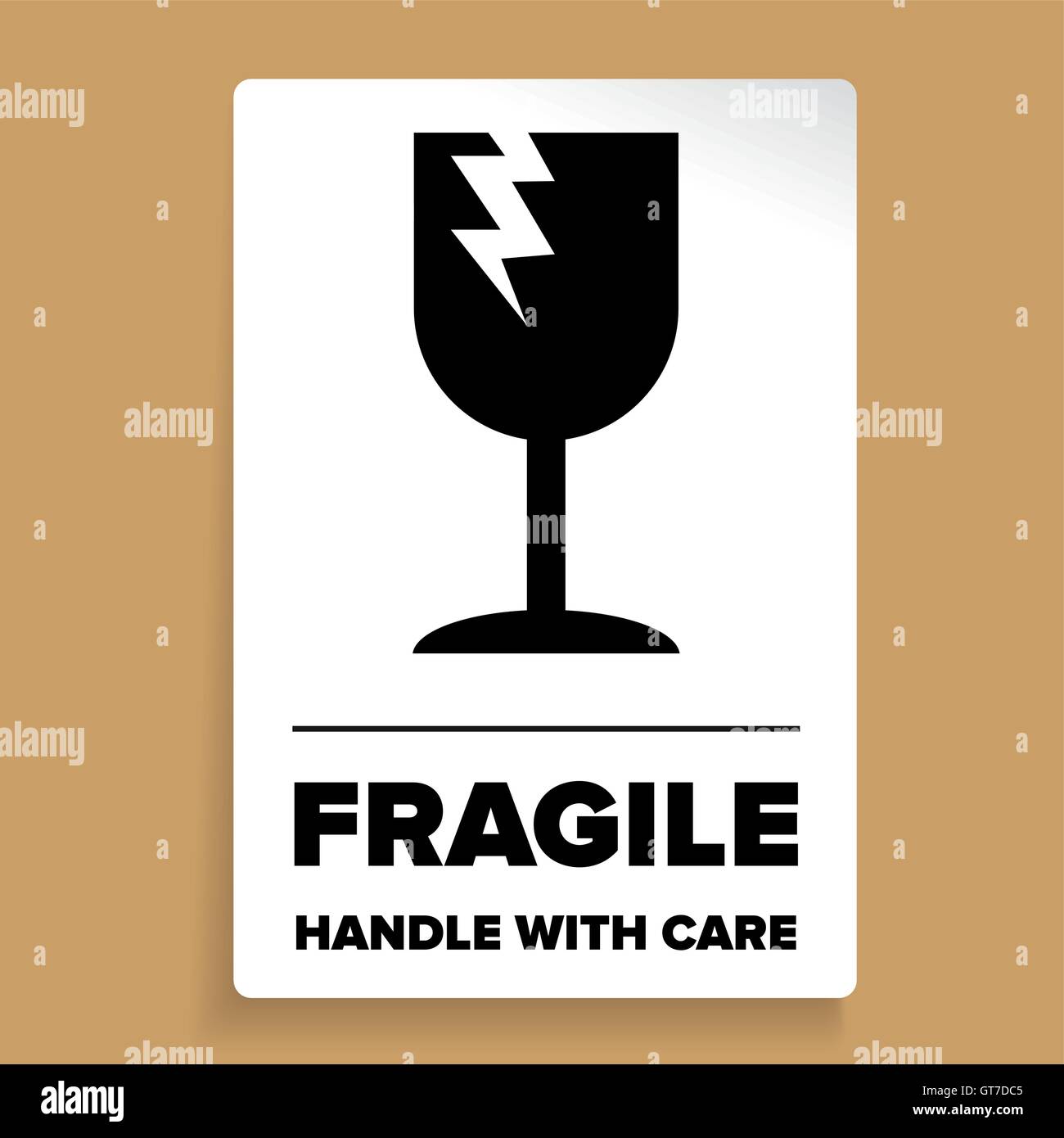 Fragile Verpackungsetikett oder Aufkleber Vektor Stock Vektor