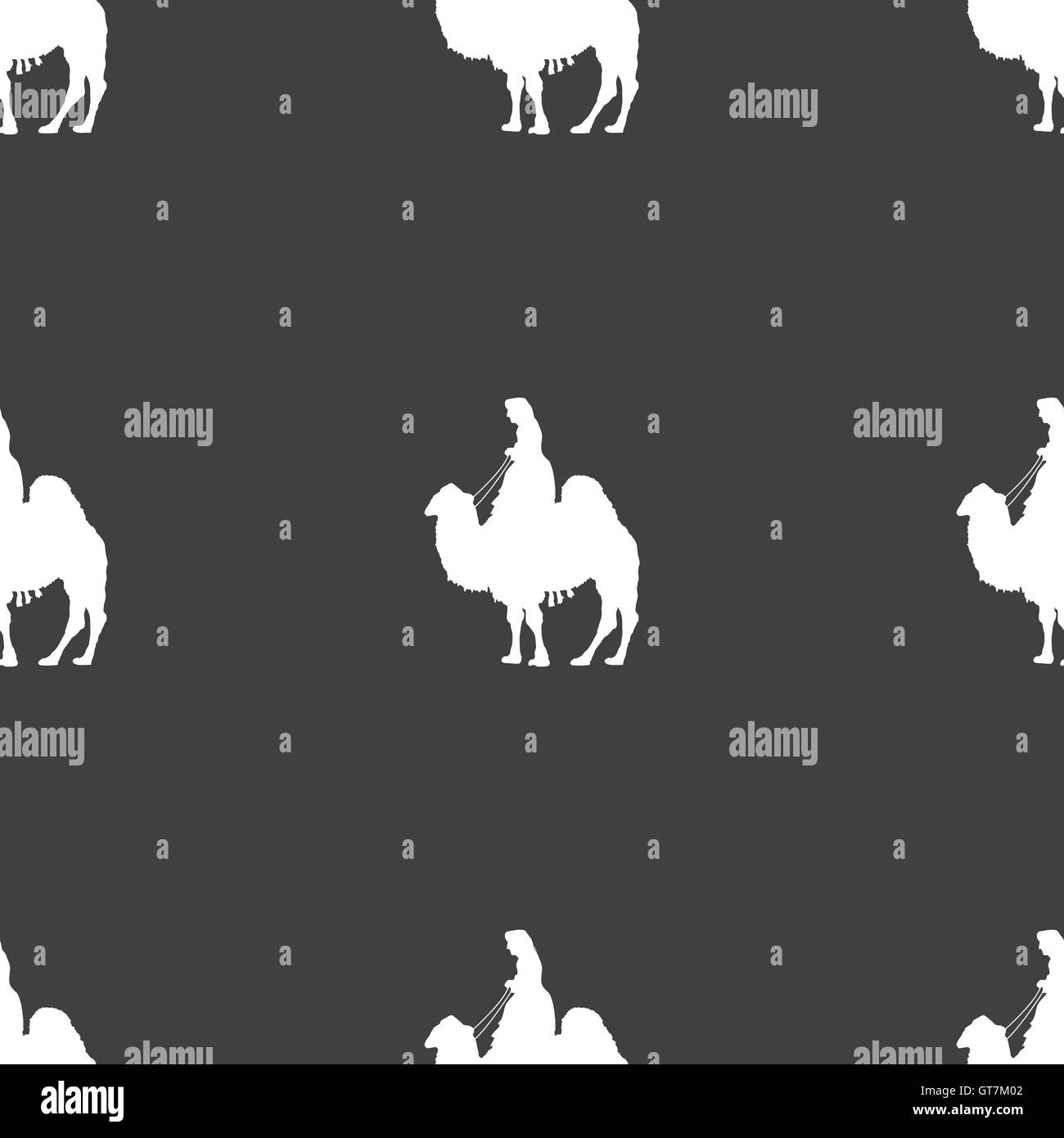 Kamel Zeichen. Nahtlose Muster auf einem grauen Hintergrund. Vektor Stock Vektor