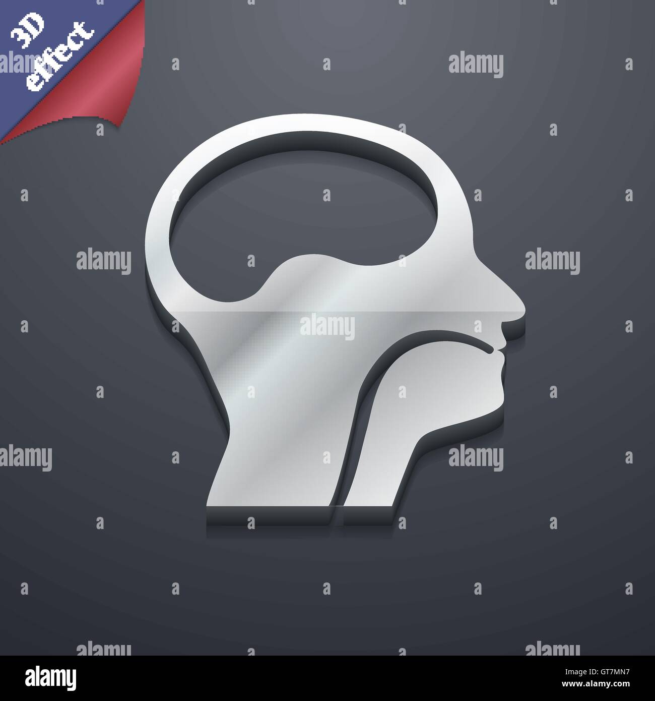 Kehlkopf, medizinische Ärzte HNO-Symbol Symbol. 3D-Stil. Trendiges, modernes Design mit Platz für Ihren Text vektor Stock Vektor