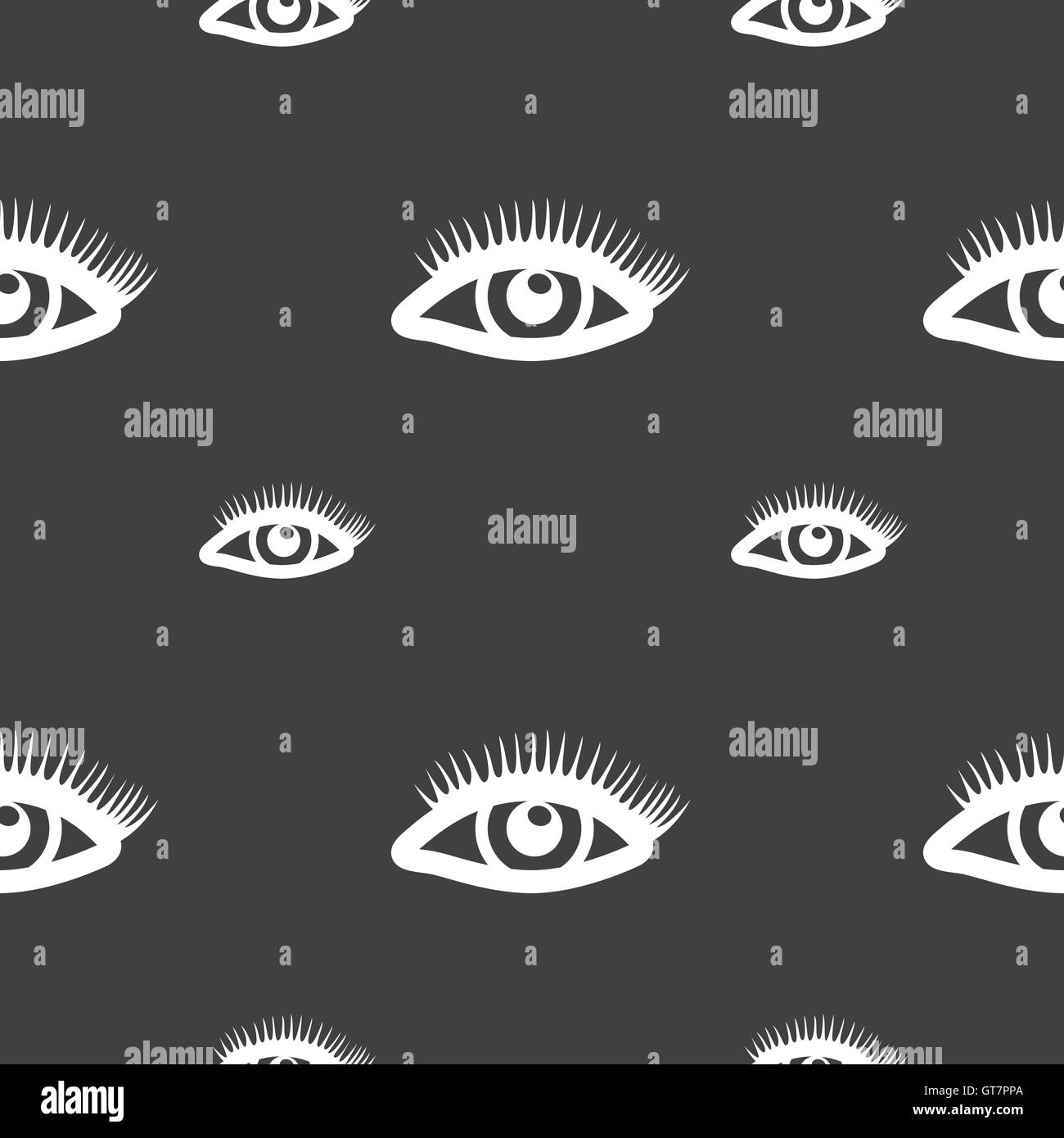 Wimpern zu unterzeichnen. Nahtlose Muster auf einem grauen Hintergrund. Vektor Stock Vektor