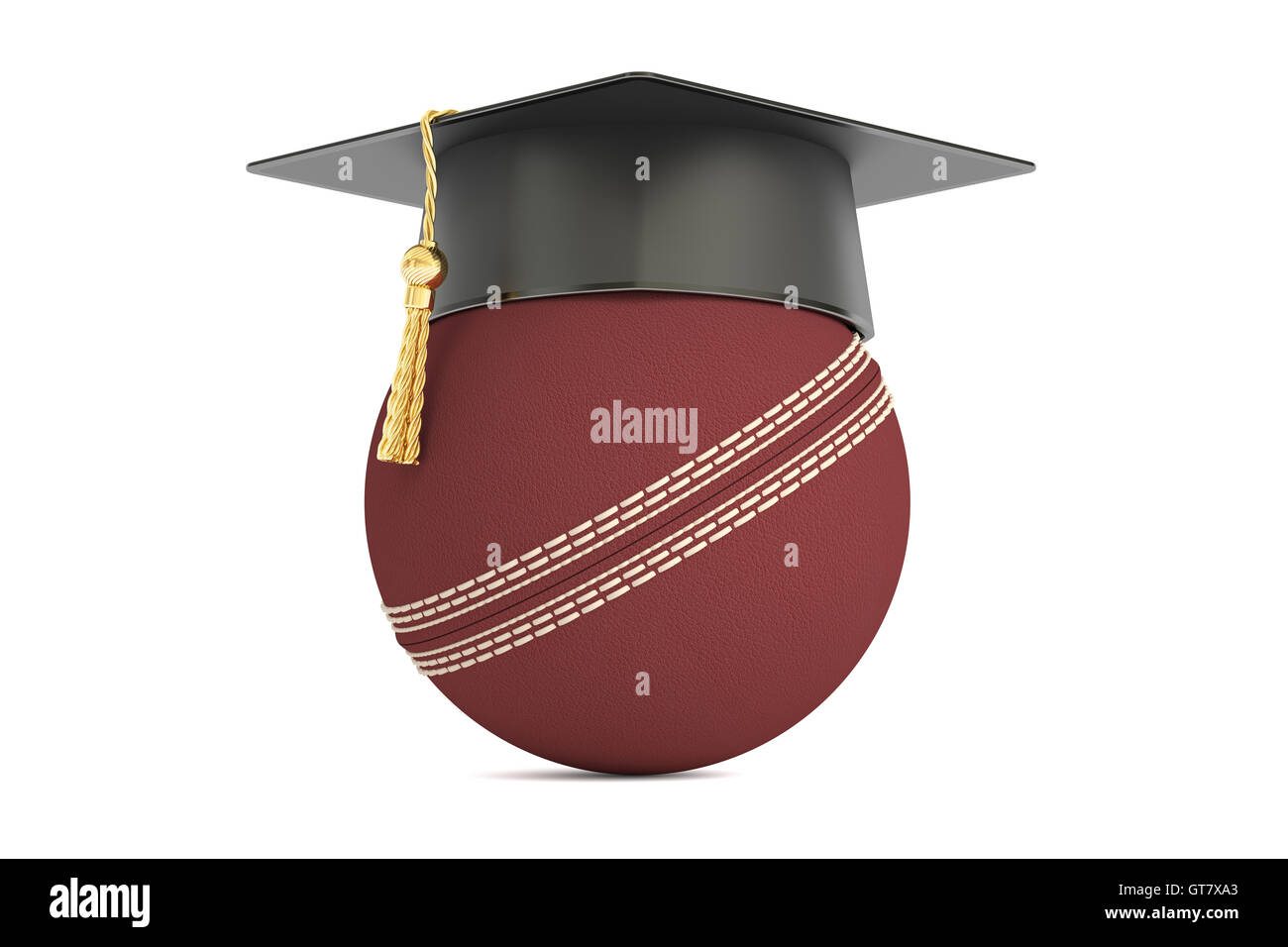 Cricket-Sport-Bildung-Konzept, 3D-Rendering isolierten auf weißen Hintergrund Stockfoto