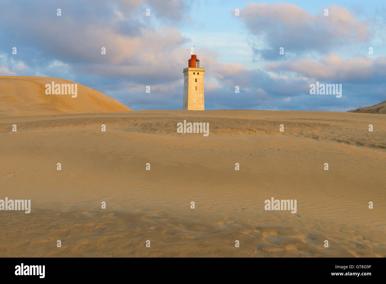 Sanddüne mit Rubjerg Knude Leuchtturm, Lökken, Nord-Jütland, Dänemark Stockfoto