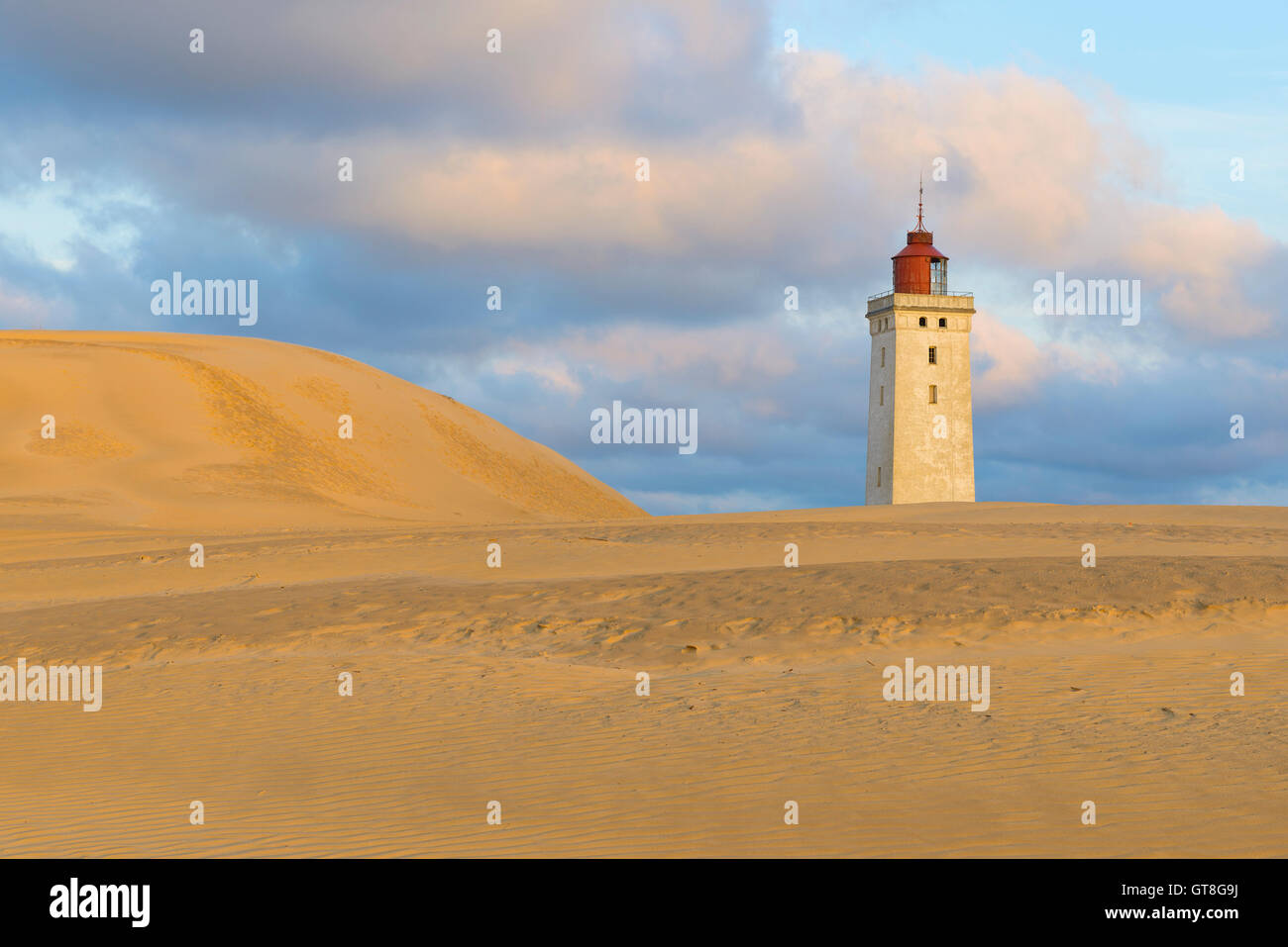 Sanddüne mit Rubjerg Knude Leuchtturm, Lökken, Nord-Jütland, Dänemark Stockfoto