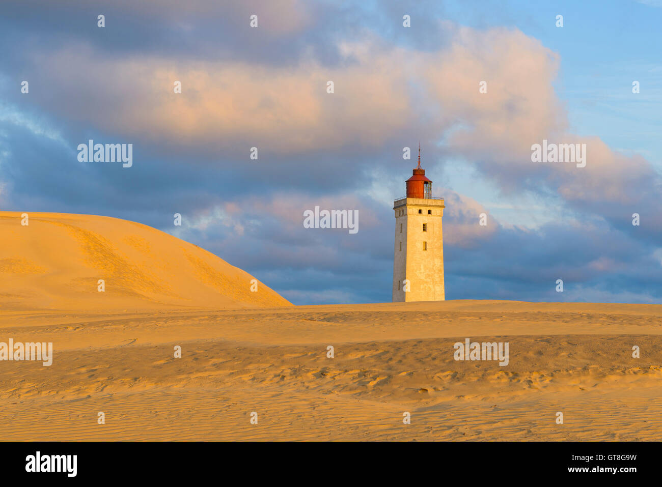 Sanddüne mit Rubjerg Knude Leuchtturm, Lökken, Nord-Jütland, Dänemark Stockfoto
