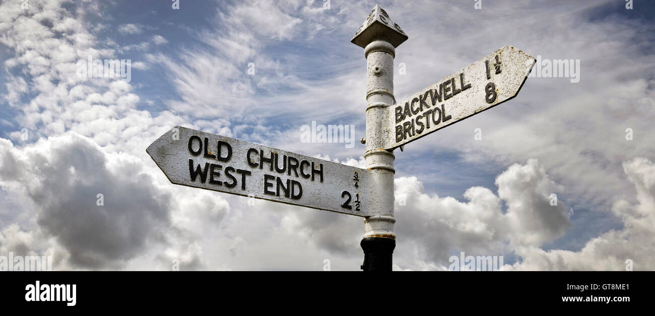 Alten Wegweiser, Südwesten von England, UK Stockfoto