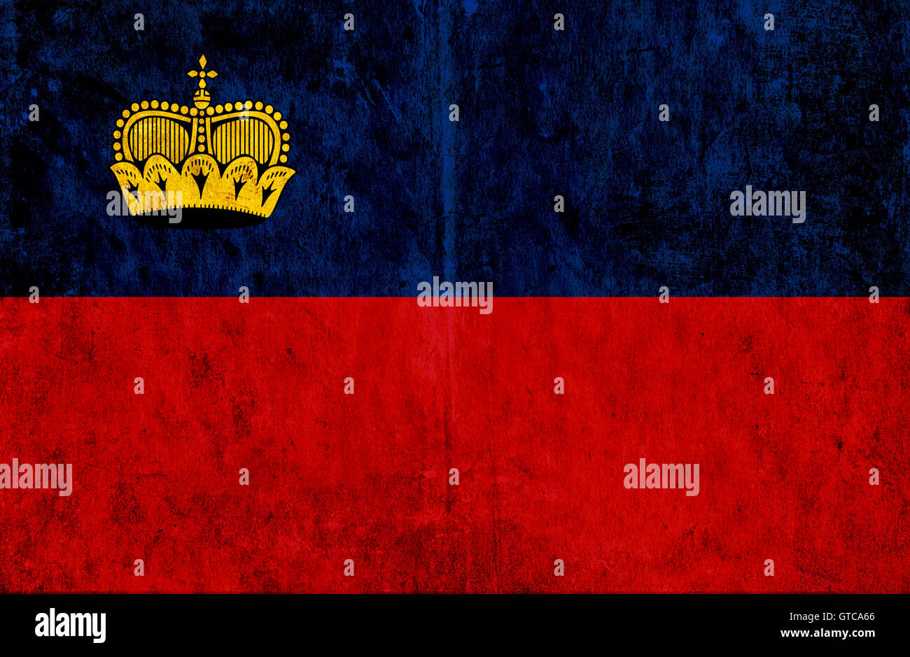Grunge Papier Flagge von Lichtenstein Stockfoto