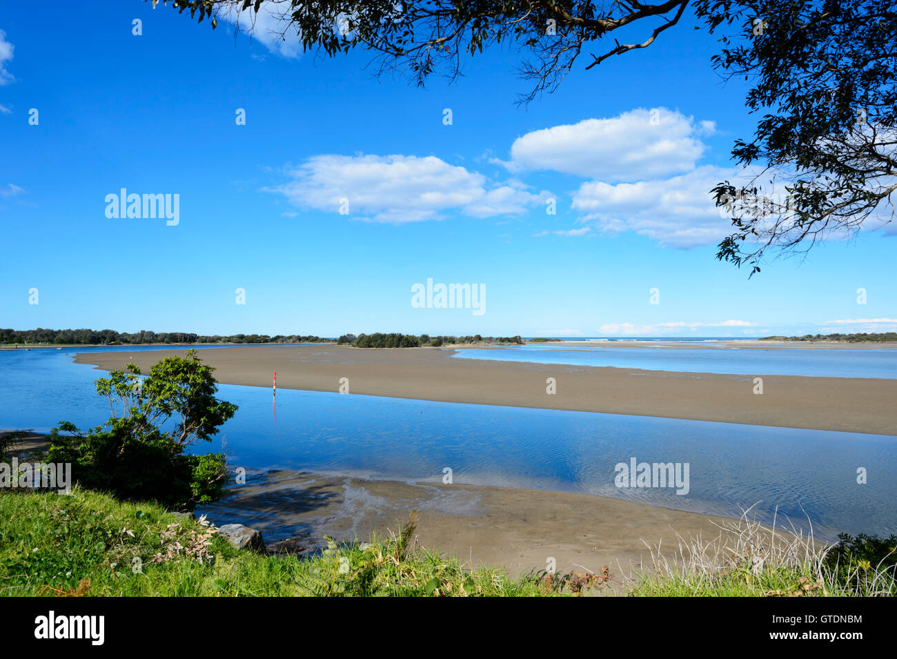 Malerische Ansicht des Shoalhaven River Mouth bei Shoalhaven Köpfe, New South Wales, NSW, Australien Stockfoto