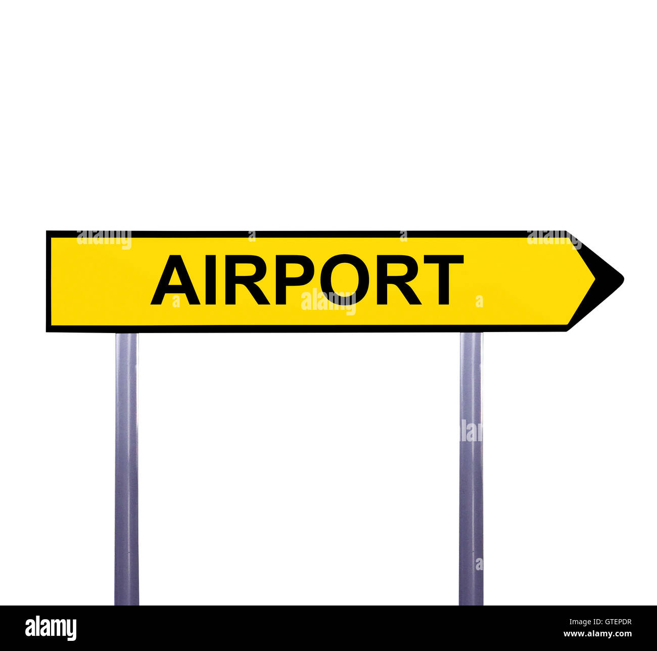 Konzeptionelle Pfeilzeichen isoliert auf weiss - Flughafen Stockfoto