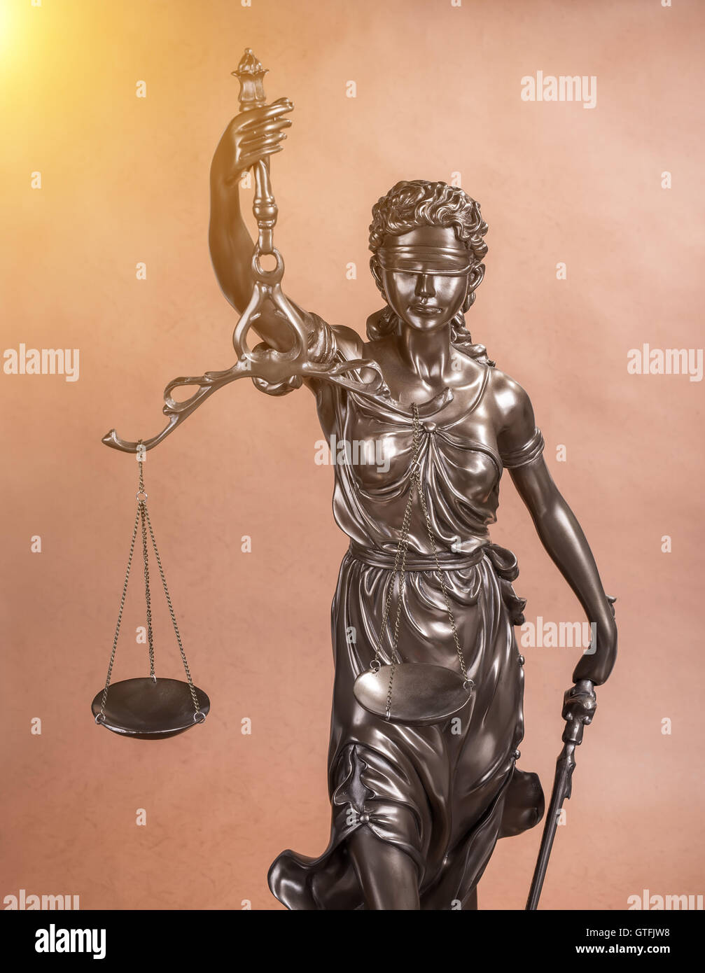 Statue der Gerechtigkeit, Begriff Stockfoto