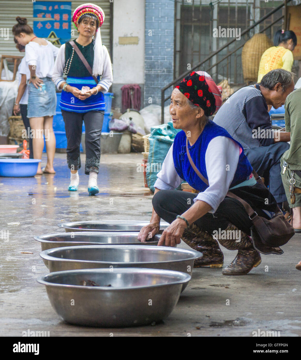 Traditionelle chinesische Frau arbeiten Stockfoto