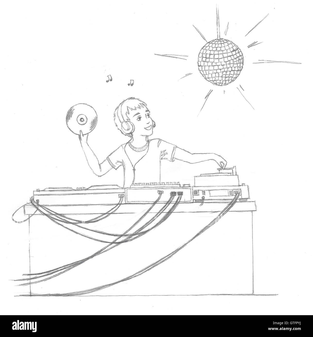 DJ-Musik-Equipment für eine party Stockfoto