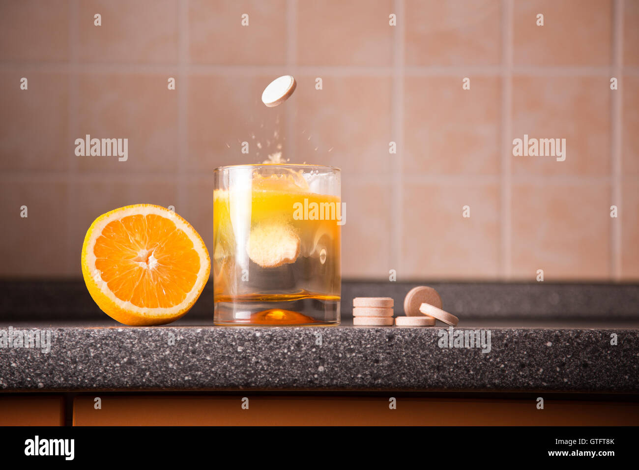Vitamin C-gesunde Lifestyle-Konzept Stockfoto