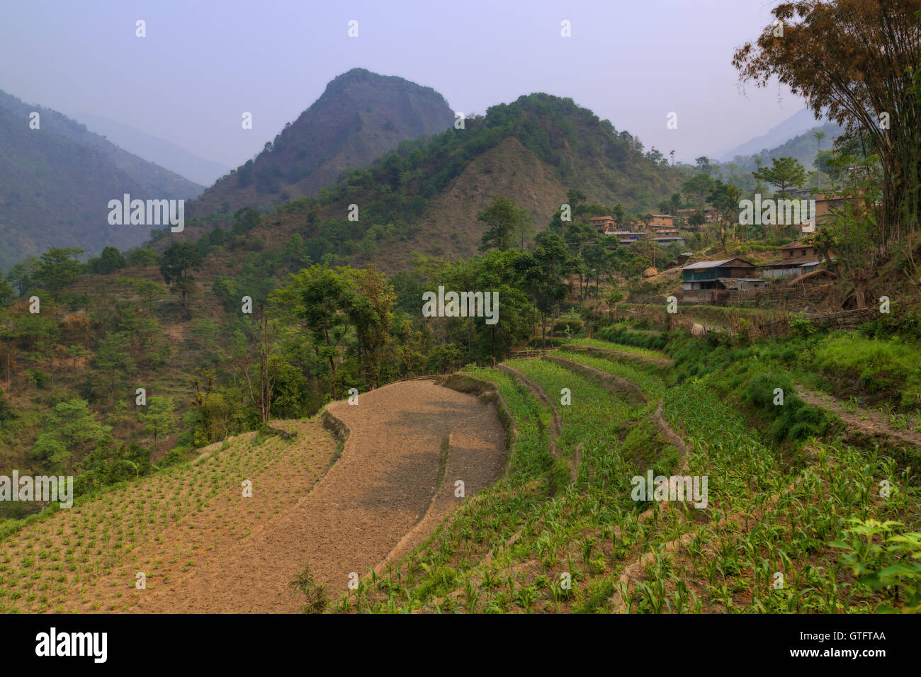 Bahundanda Dorf in der Annapurna Region Nepal Stockfoto