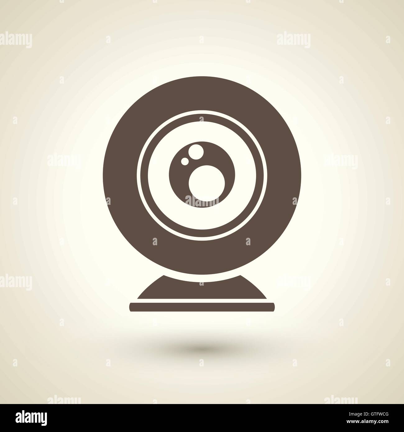 Retro-Stil-Web-Kamera-Symbol auf braunem Hintergrund isoliert Stock Vektor