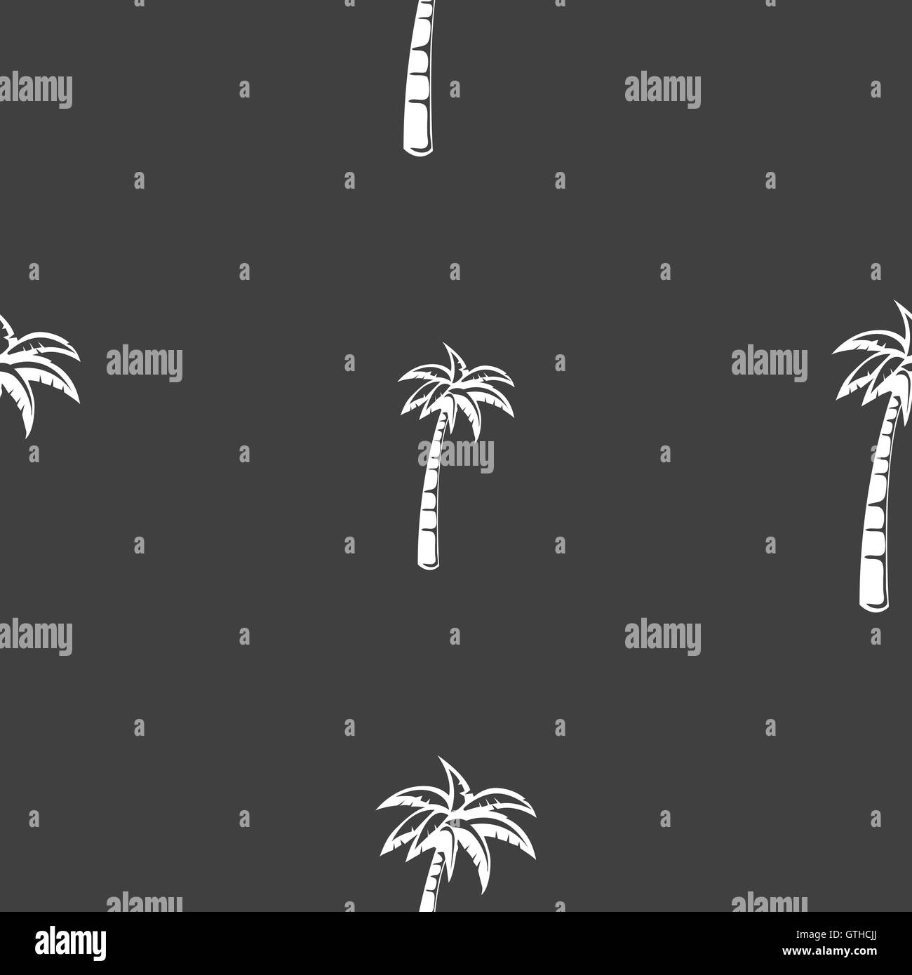 Palm-Zeichen. Nahtlose Muster auf einem grauen Hintergrund. Vektor Stock Vektor