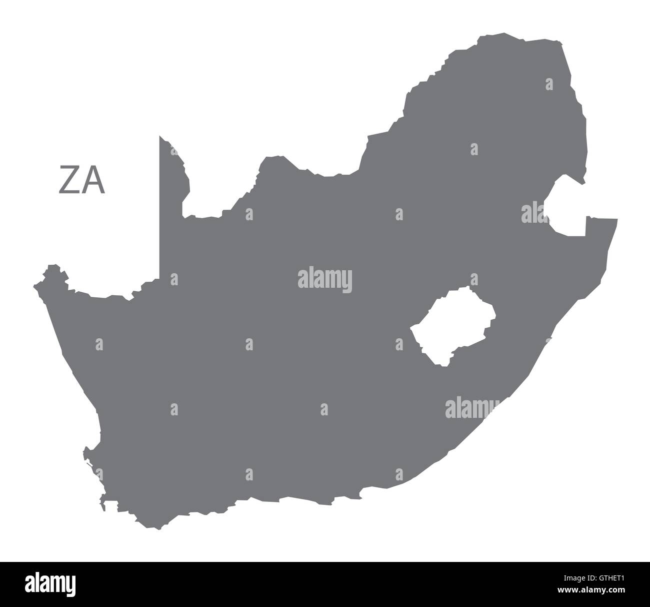 Südafrika graue Karte Vektor Stock Vektor