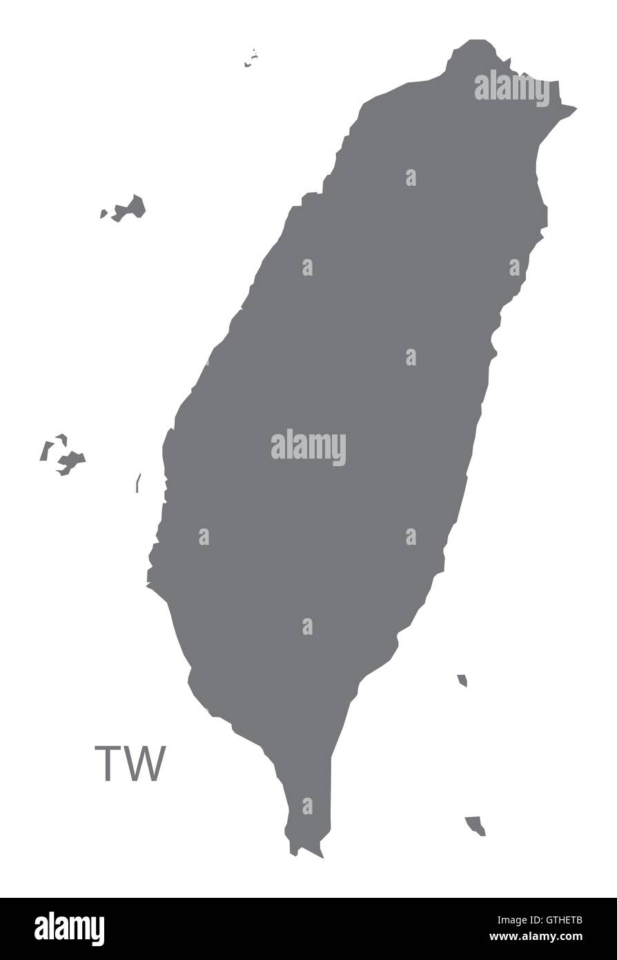 Taiwan graue Karte Vektor Stock Vektor
