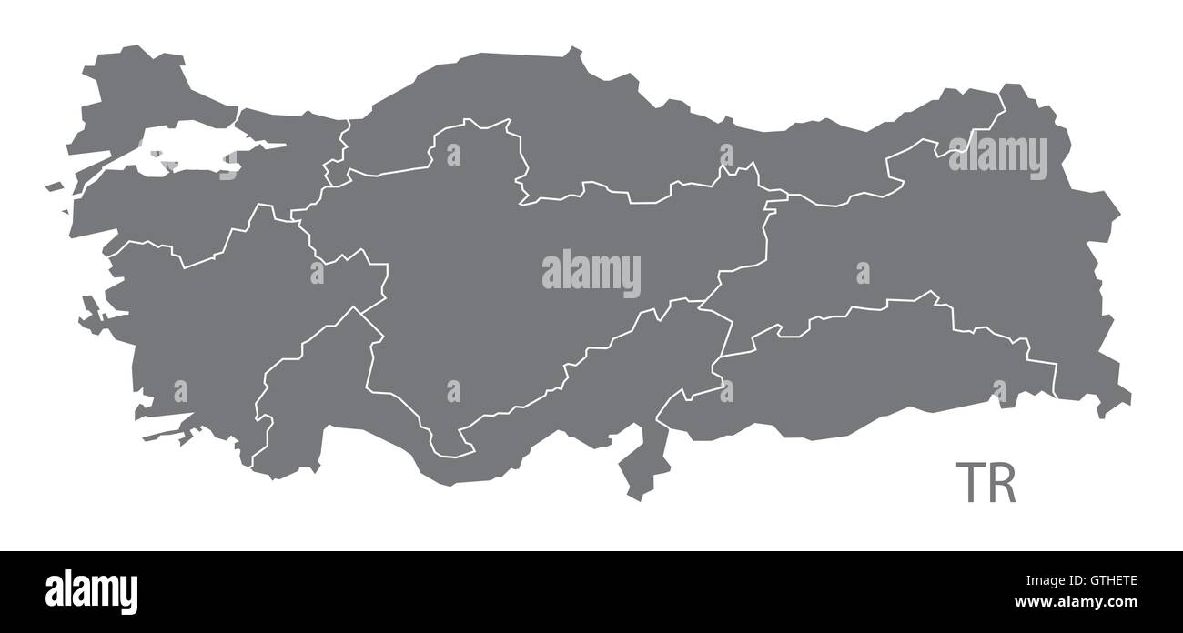 Türkei graue Karte Vektor Stock Vektor