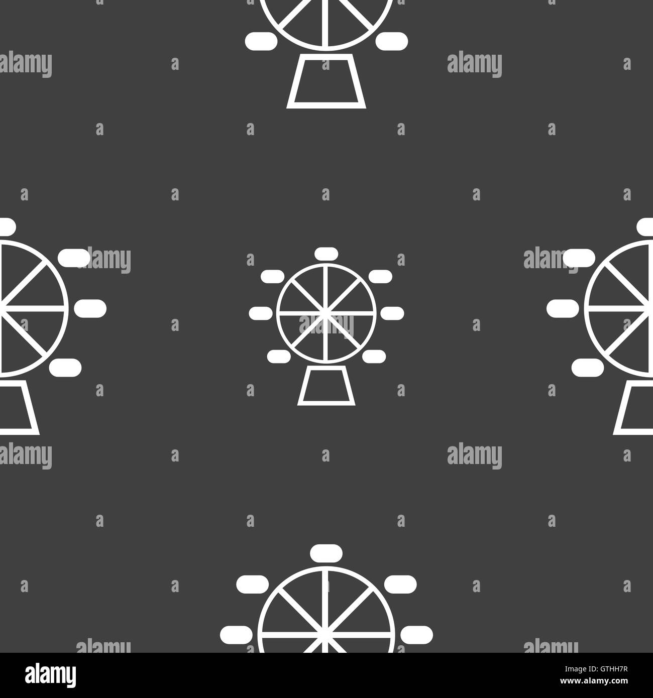 Riesenrad-Symbol Zeichen. Nahtlose Muster auf einem grauen Hintergrund. Vektor Stock Vektor