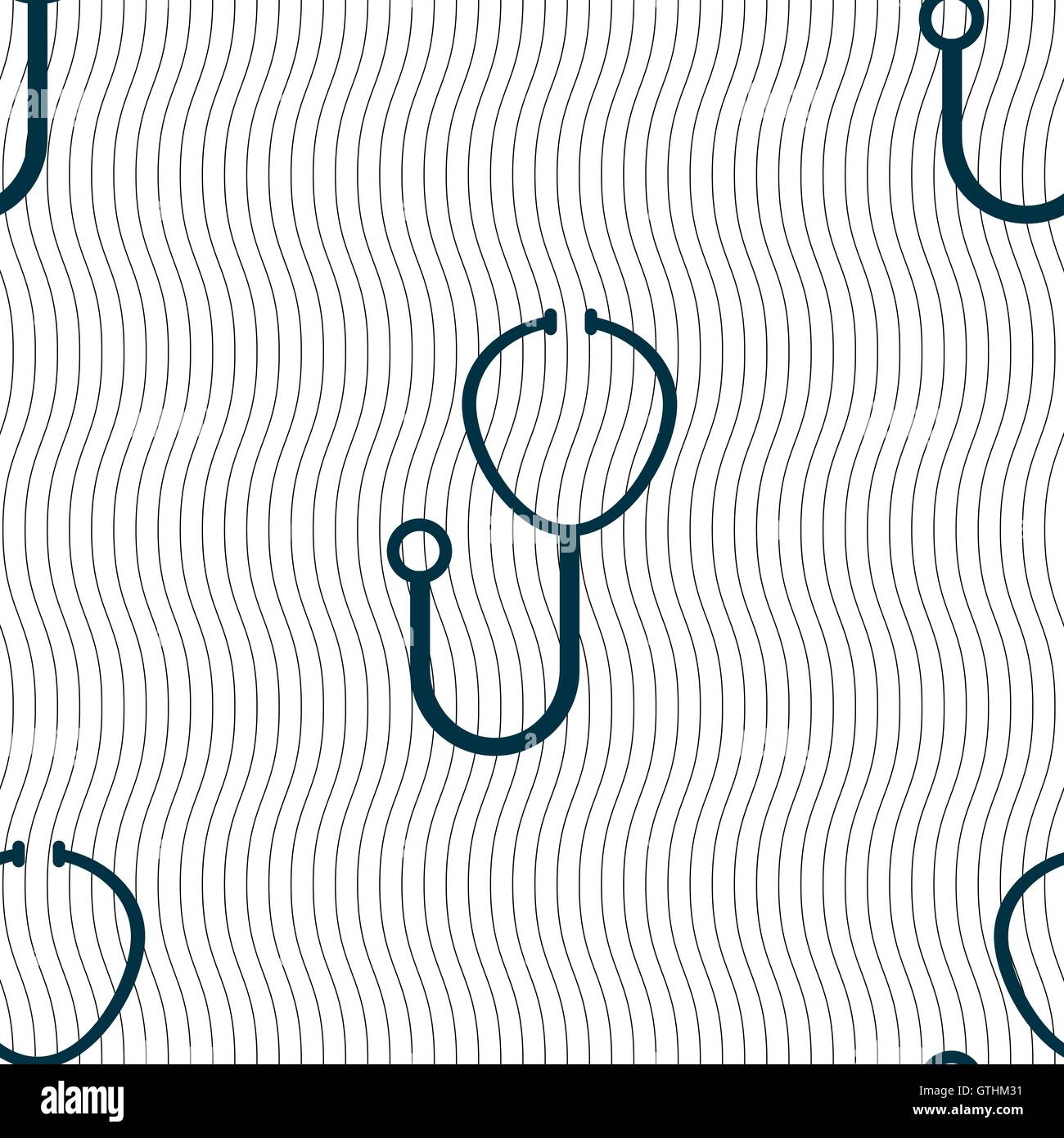 Stethoskop Symbol Zeichen. Nahtlose Muster mit geometrischen Struktur. Vektor Stock Vektor