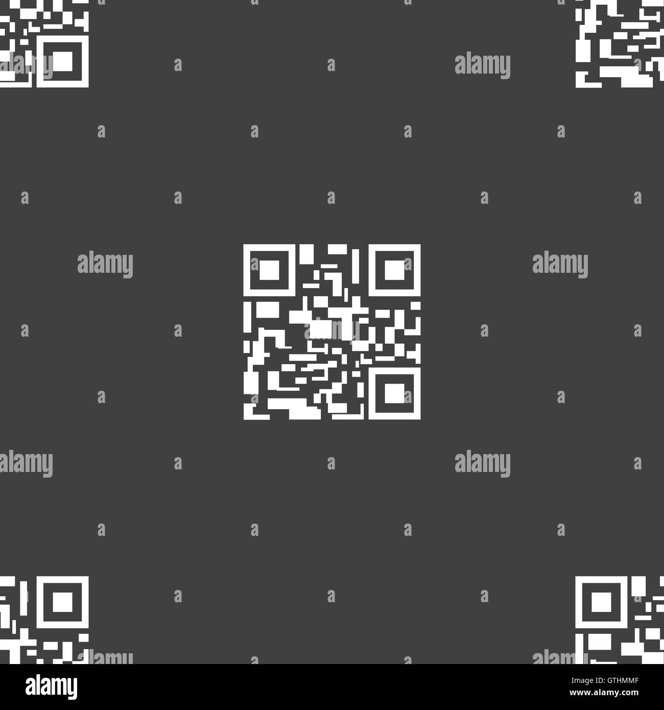 Barcode-Symbol Zeichen. Nahtlose Muster auf einem grauen Hintergrund. Vektor Stock Vektor