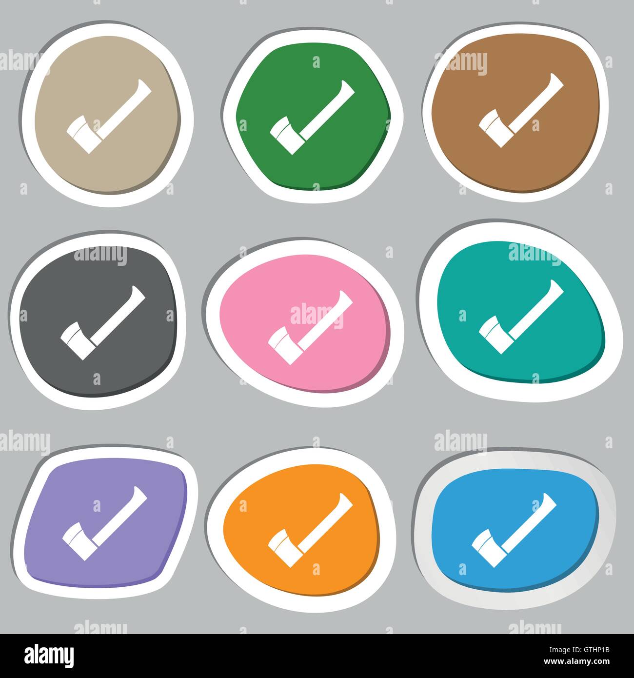 Axt Sticker Axt Symbol Symbole. Bunte Papier Sticker. Vektor Stock-Vektorgrafik - Alamy