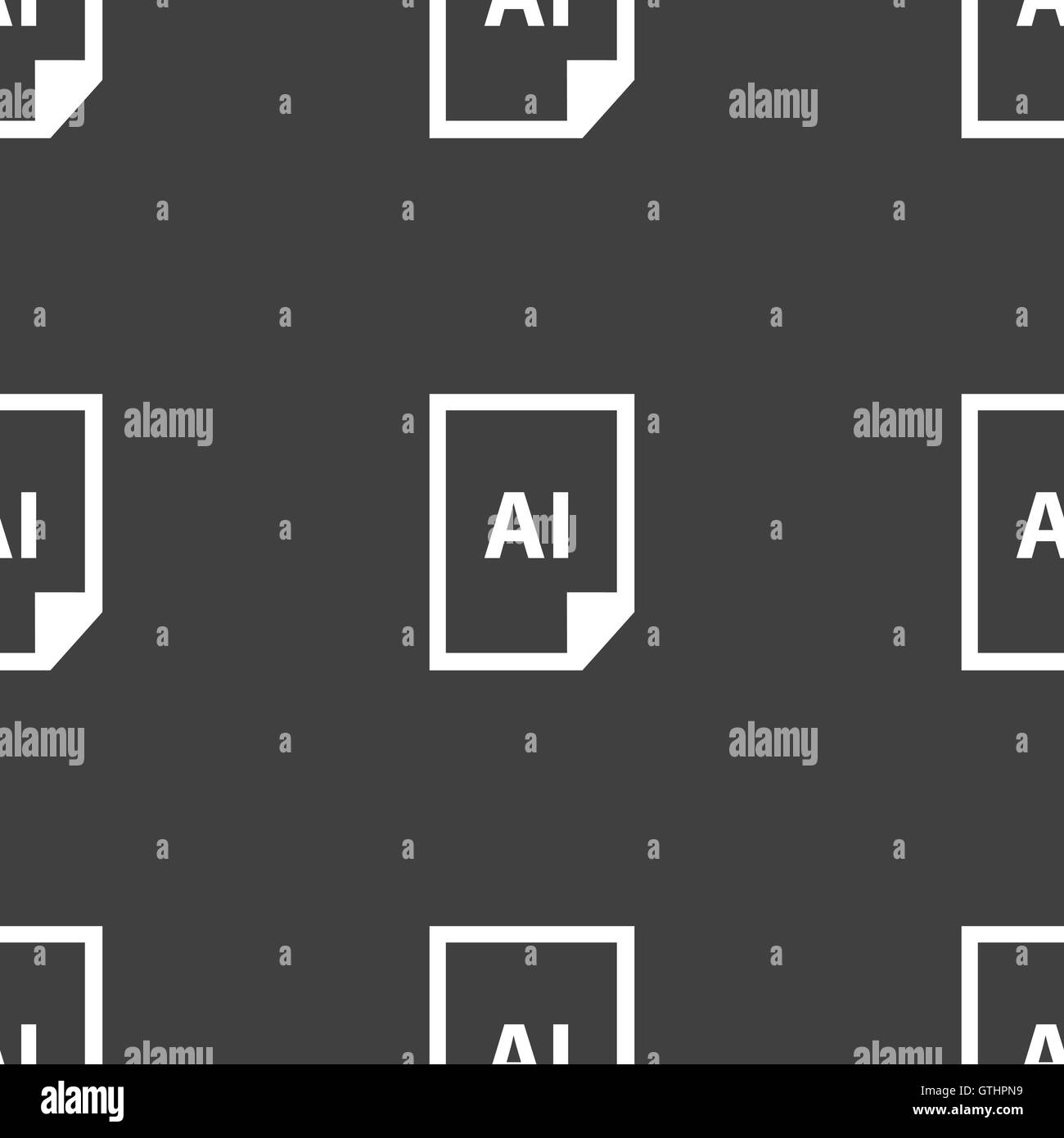 Datei AI Symbol Zeichen. Nahtlose Muster auf einem grauen Hintergrund. Vektor Stock Vektor