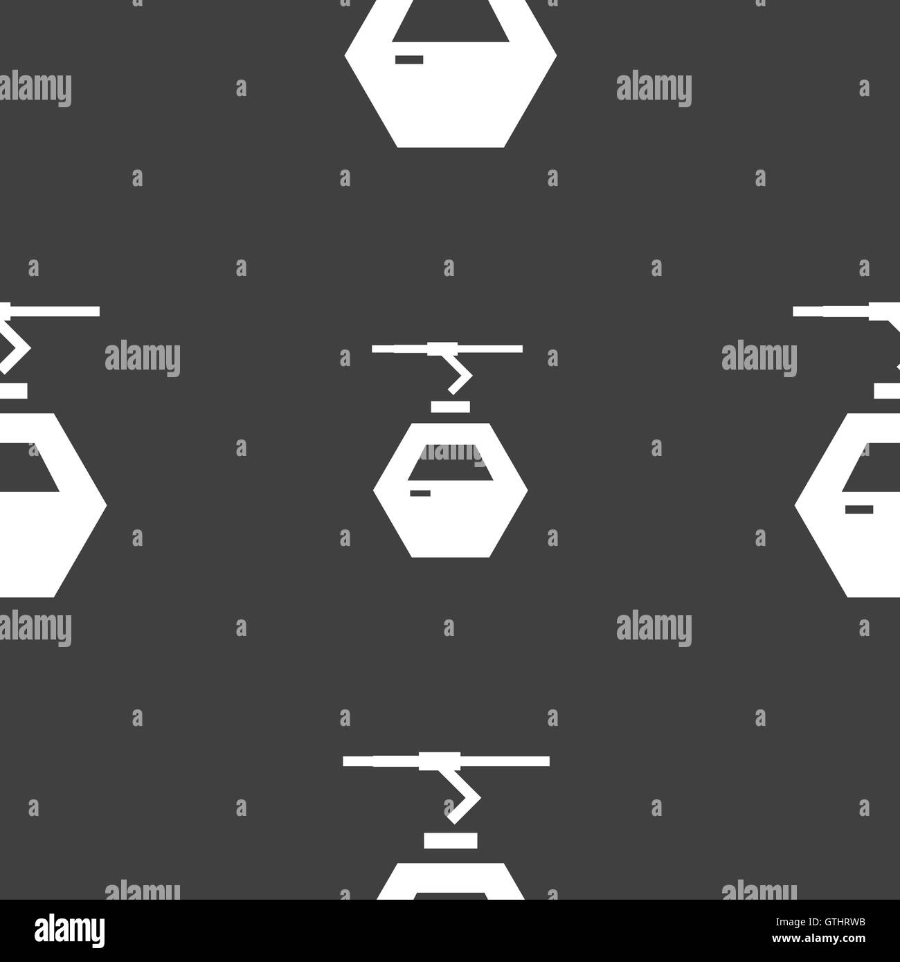 Seilbahn Kabine Symbol Zeichen. Nahtlose Muster auf einem grauen Hintergrund. Vektor Stock Vektor