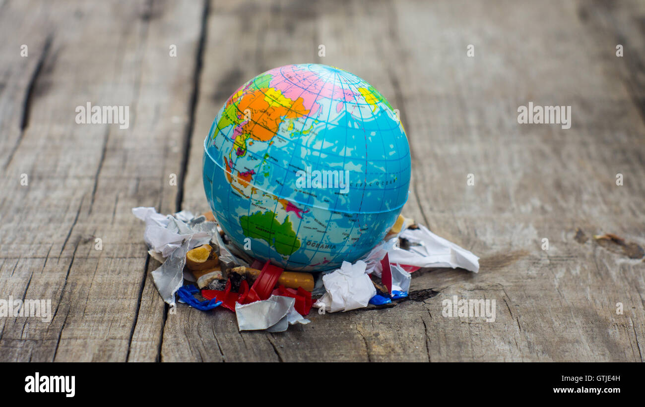 Welt-Umweltverschmutzung-Konzept Stockfoto