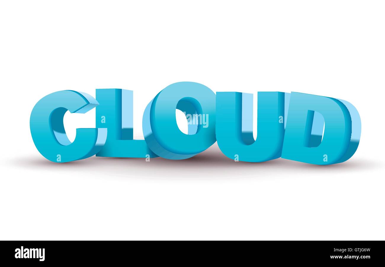 blaue Word Cloud isolierten weißen Hintergrund Stock Vektor