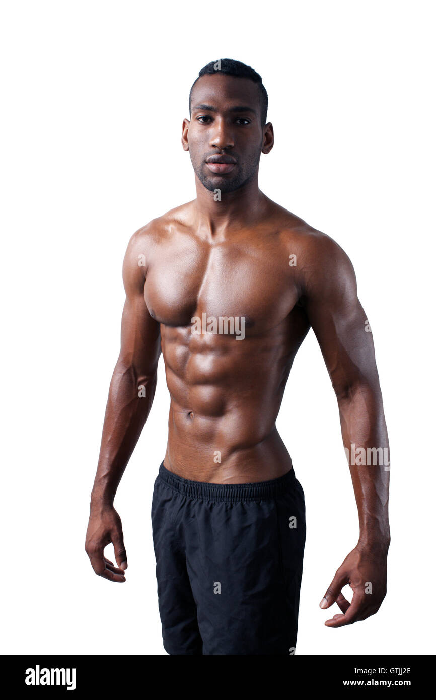 Schönen muskulösen schwarzen Mann (16) Stockfoto