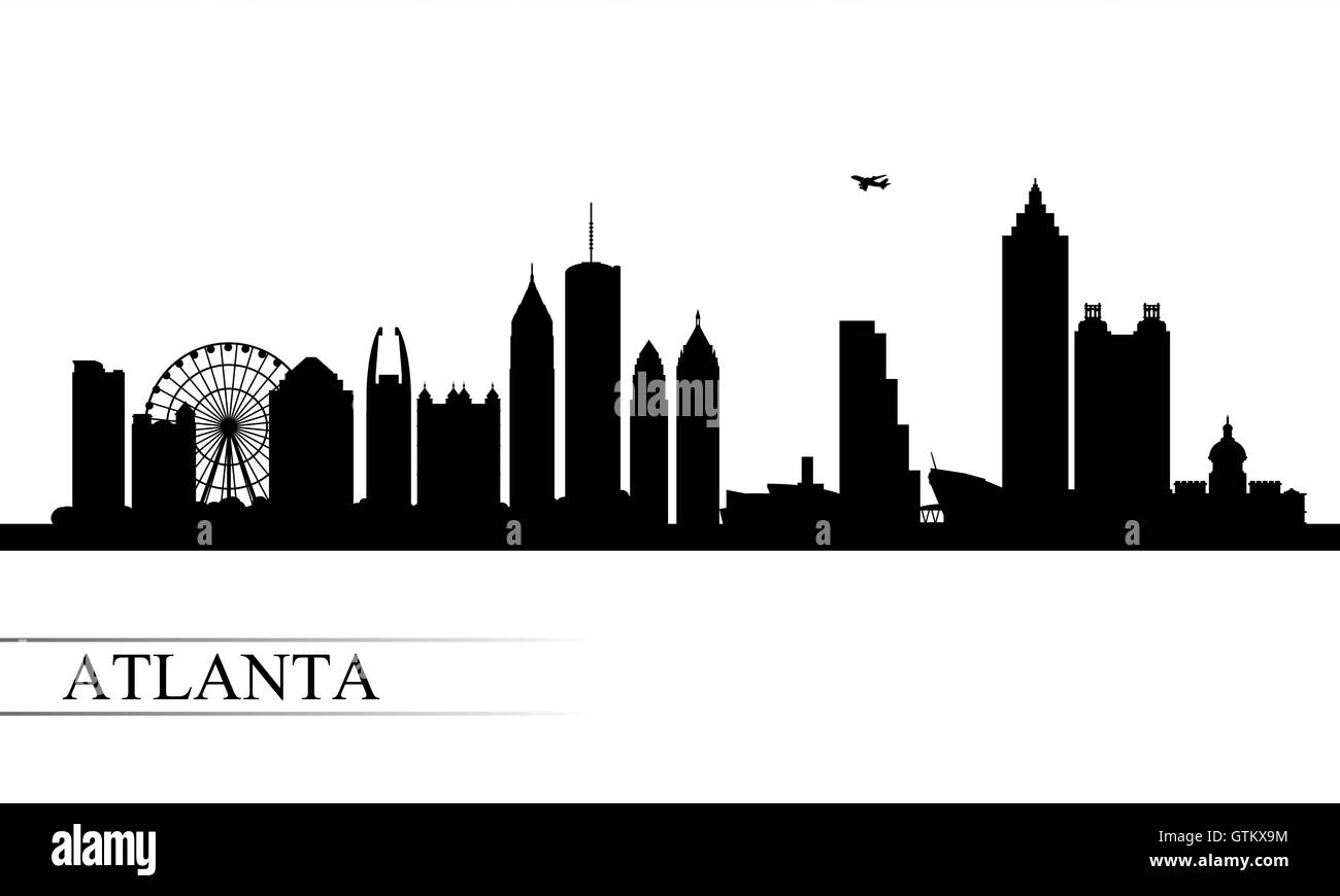 Atlanta City Skyline Silhouette Hintergrund Stockfoto