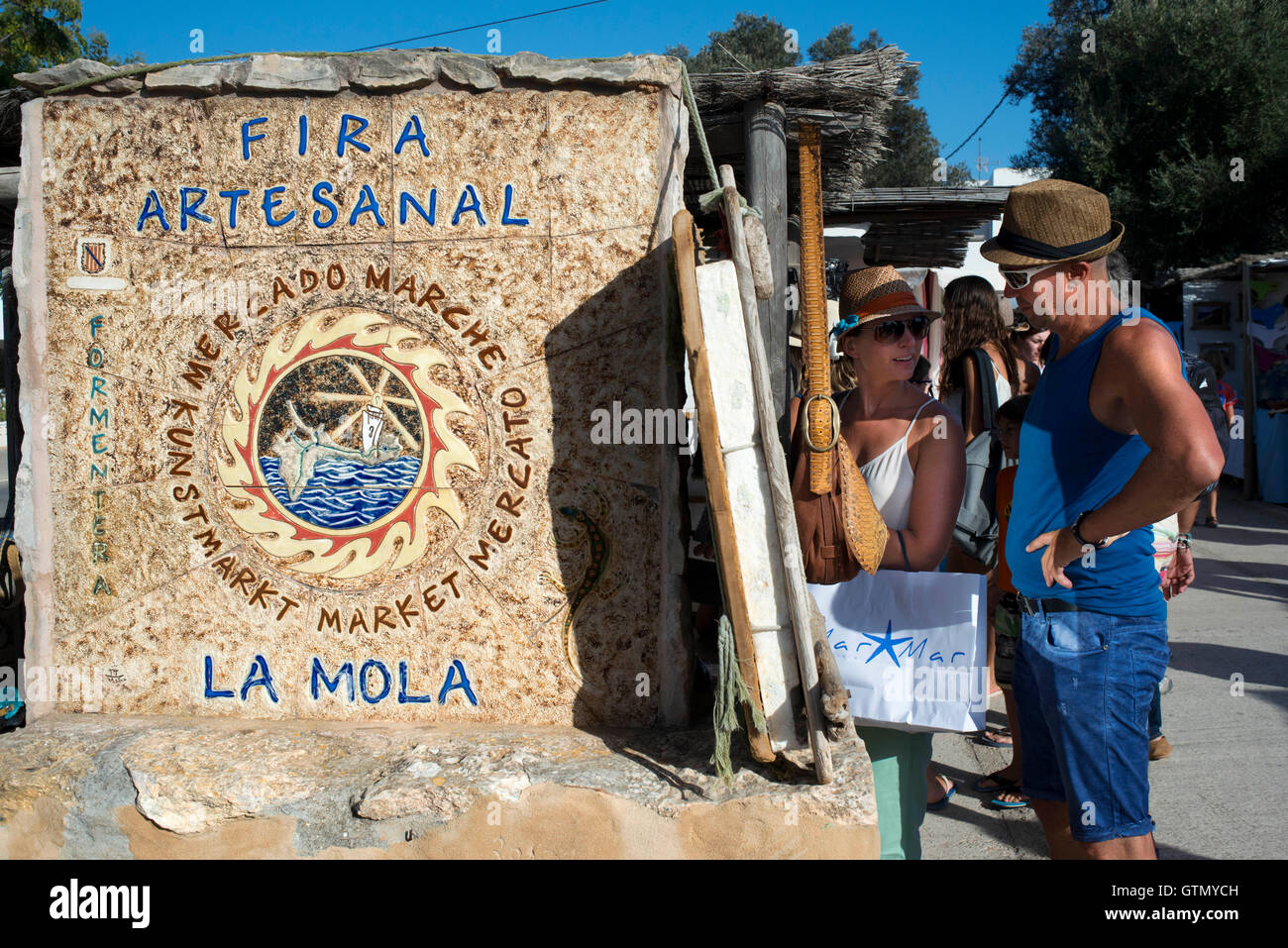 Hippie-Markt, Pilar De La Mola, Formentera, Balearen, Spanien, Europa Stockfoto