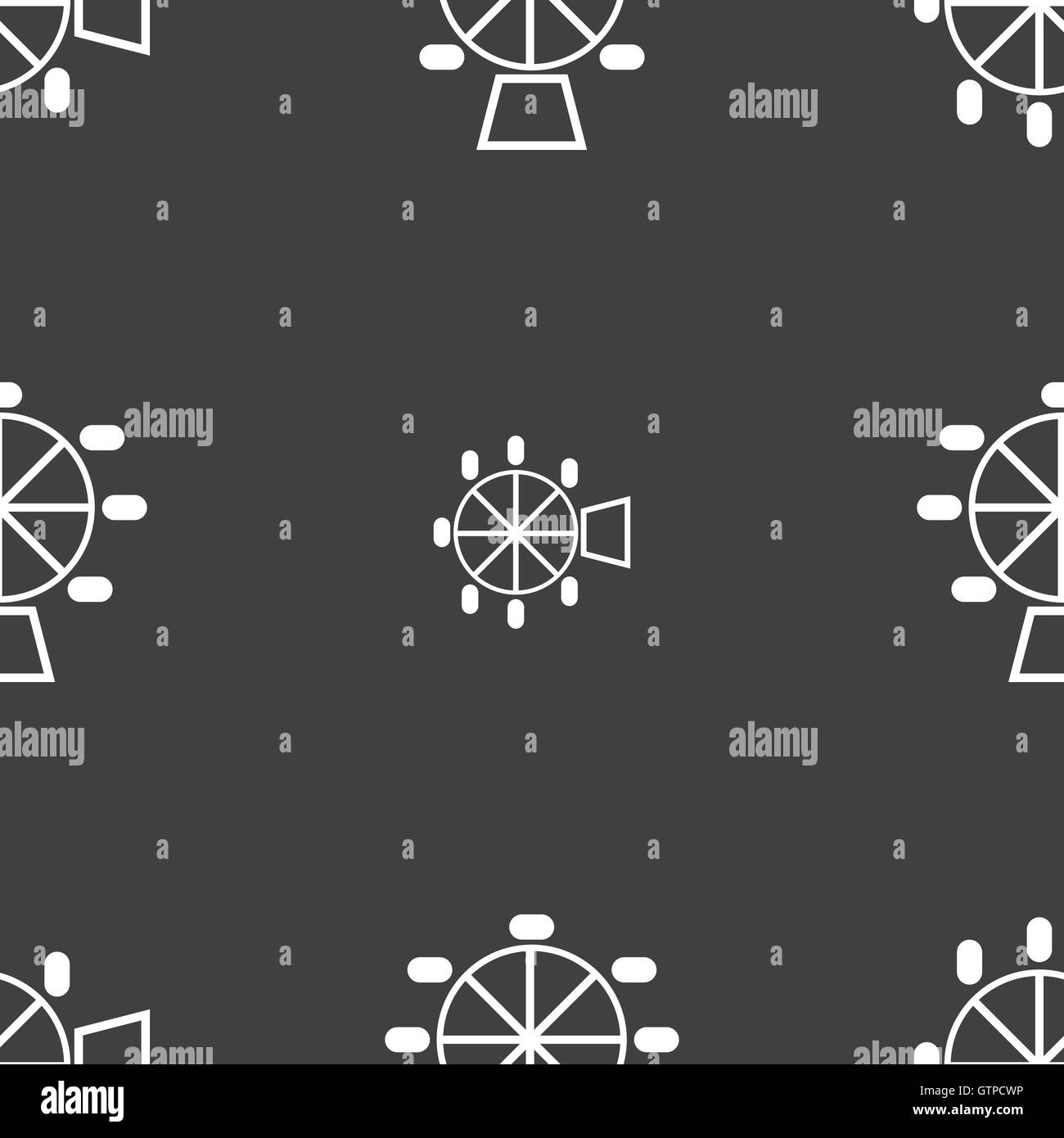 Riesenrad-Symbol Zeichen. Nahtlose Muster auf einem grauen Hintergrund. Vektor Stock Vektor