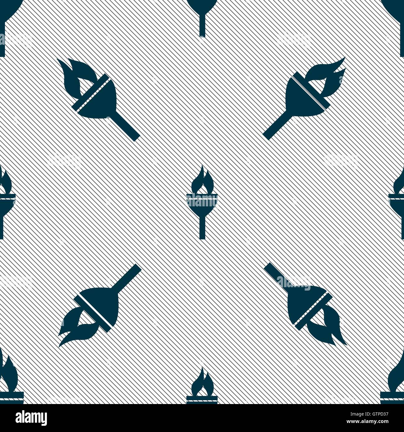 Fackel-Symbol Zeichen. Nahtlose Muster mit geometrischen Struktur. Vektor Stock Vektor