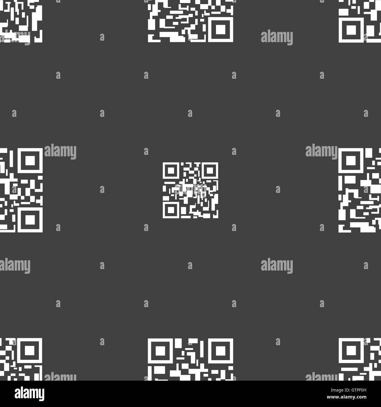 Barcode-Symbol Zeichen. Nahtlose Muster auf einem grauen Hintergrund. Vektor Stock Vektor