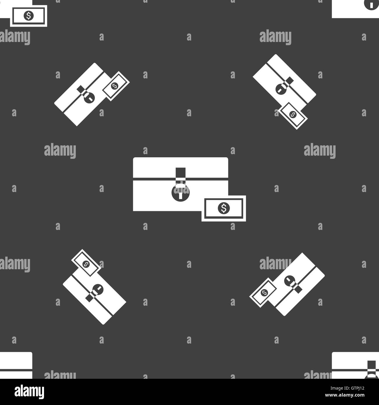 Brust-Symbol Zeichen. Nahtlose Muster auf einem grauen Hintergrund. Vektor Stock Vektor