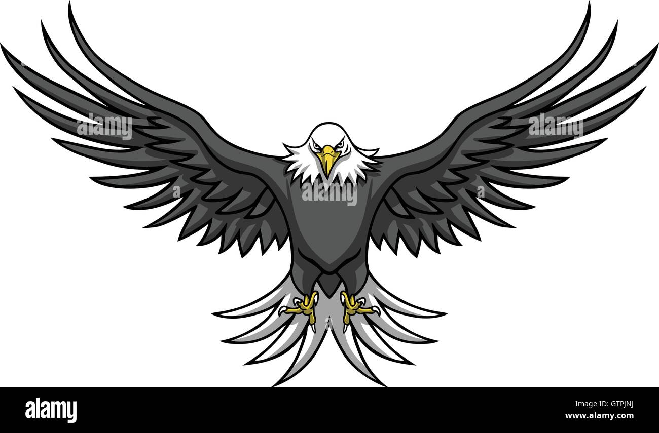 Adler Maskottchen verbreiten die Flügel-Vektor-Illustration Stock Vektor