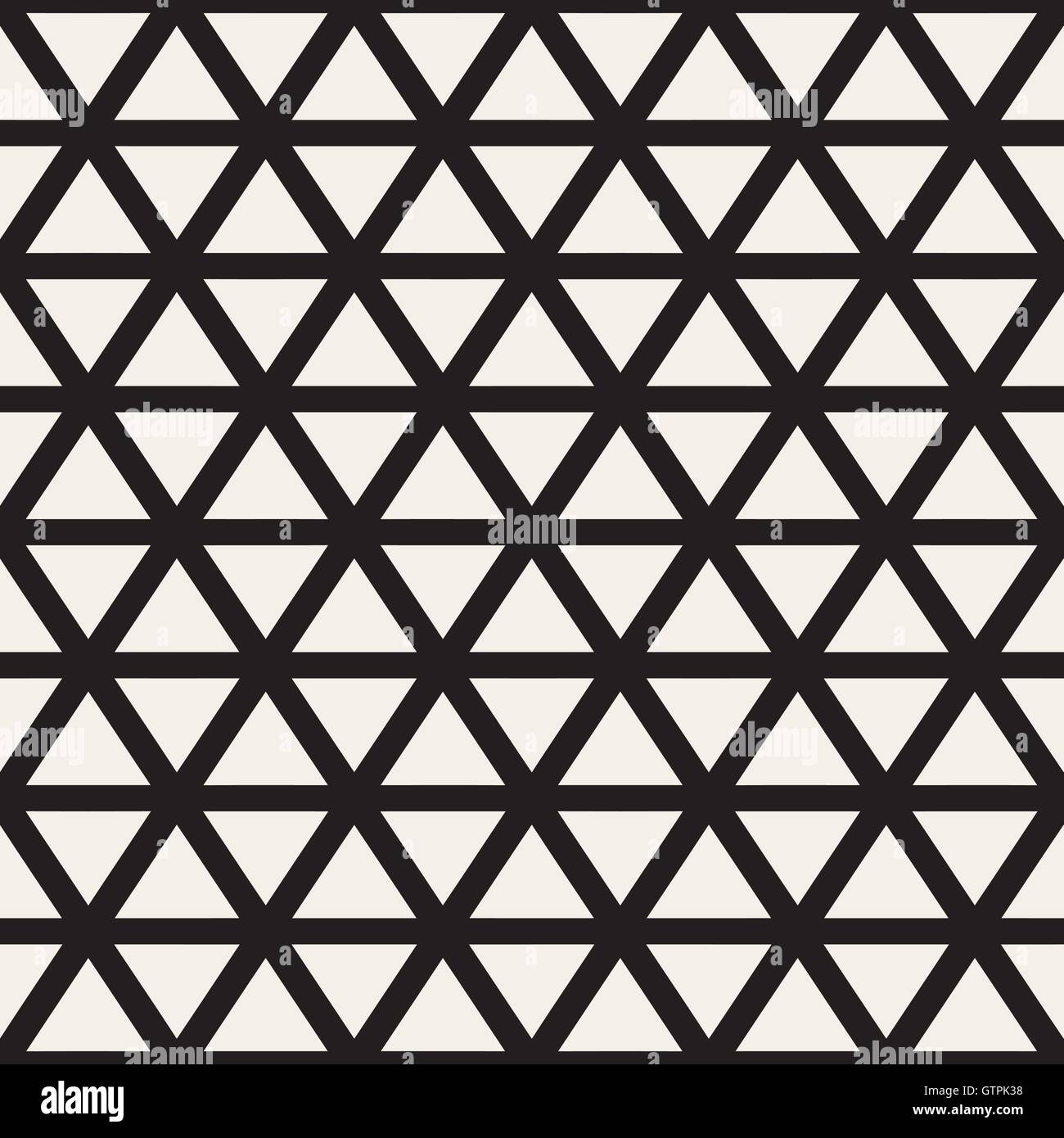 Vektor nahtlose schwarz-weiß Dreieck Linien Gittermuster Stock Vektor