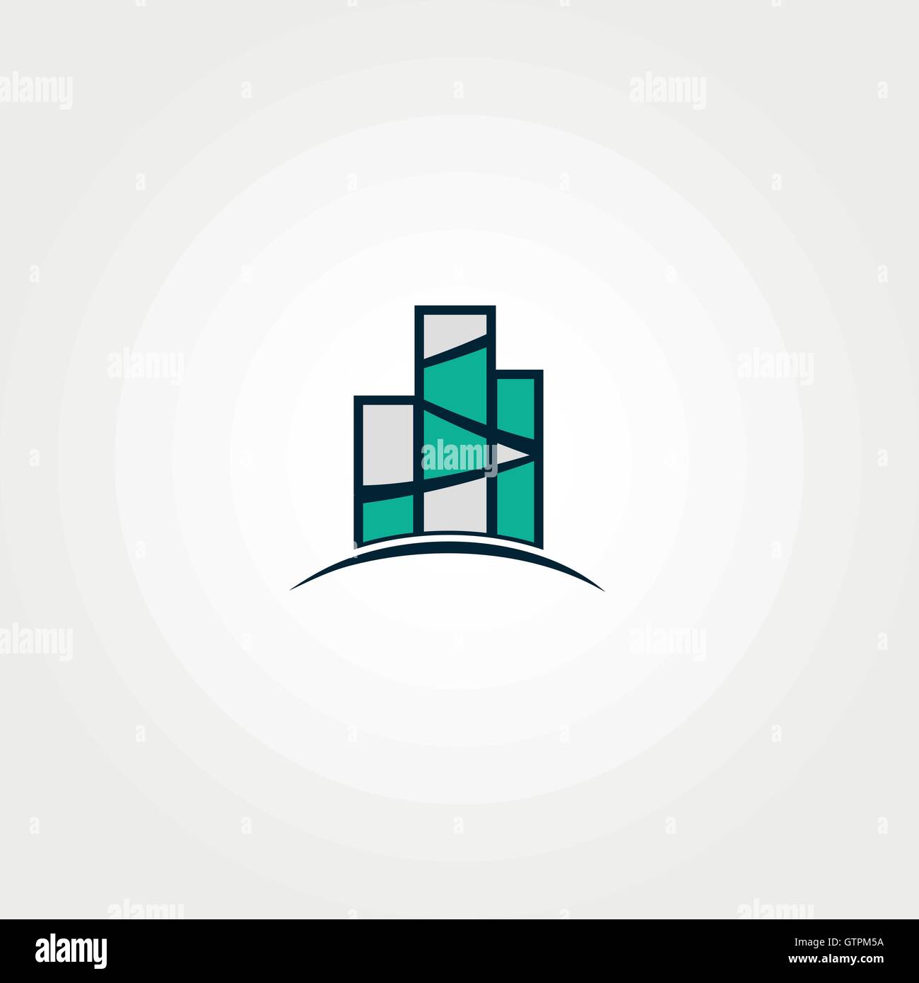 Immobilien-Vektor-Logo. Türkise Farbe Logo Vorlage. Gebäude-Symbol. Stock Vektor