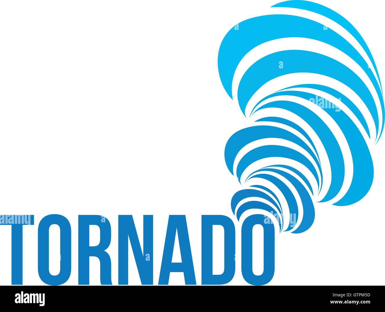 Isolierte Tornado-Vektor-Logo. Spinnerei Luft Schriftzug. Naturkatastrophe Abbildung. Wettervorhersage-Element. Stock Vektor