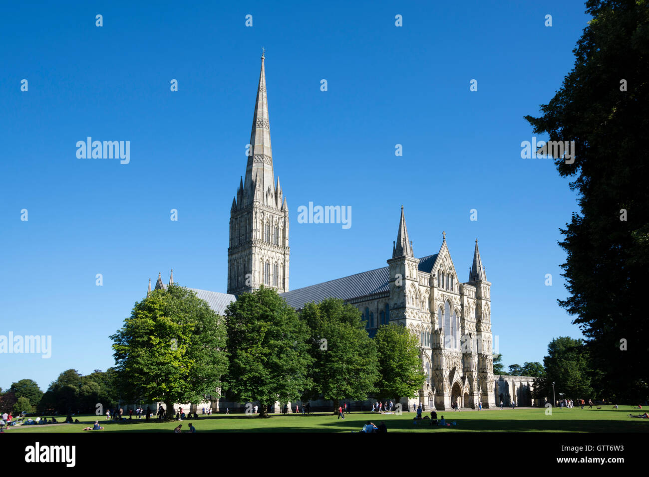 Salisbury Kathedrale, Salisbury, Wiltshire, England, Vereinigtes Königreich. Stockfoto