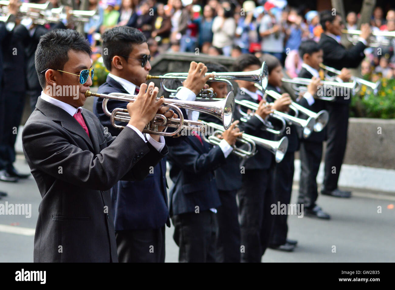 Panagbenga Festival Trompeter Stockfoto