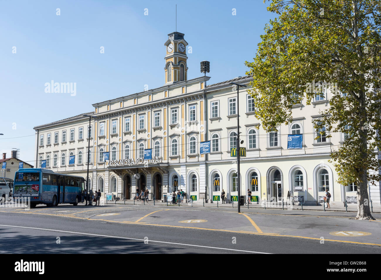Der Bahnhof in Ljubljana, Sloveniastreet Stockfoto
