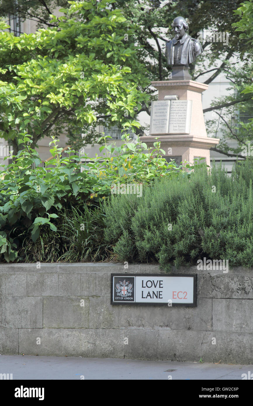 Liebe Spur Straßenschild in der City of london Stockfoto